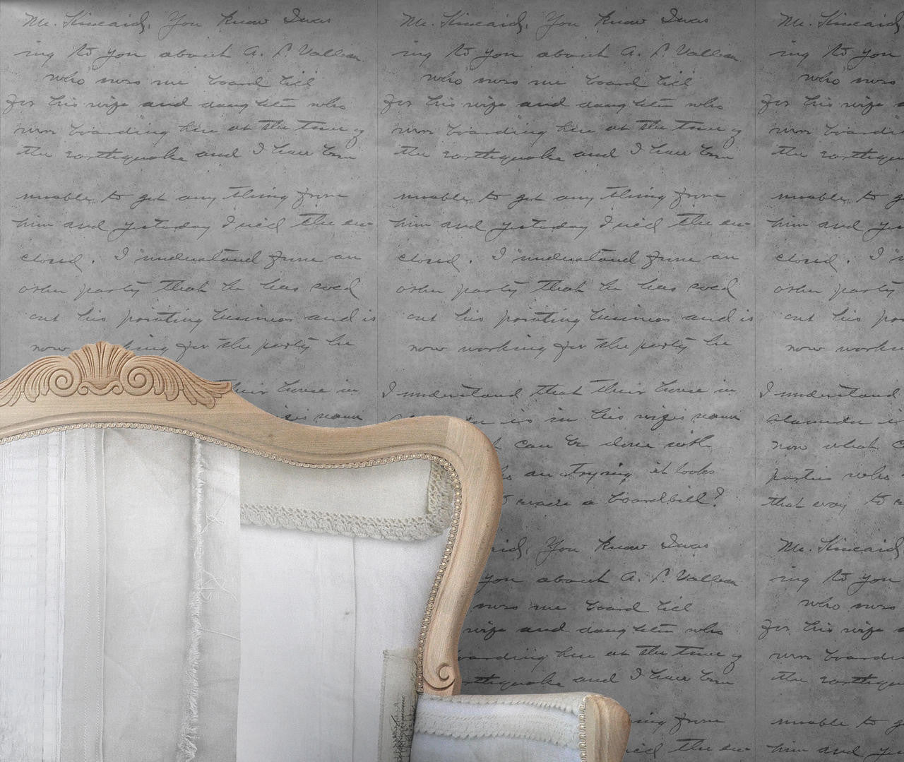 Mineheart Light Concrete Loveletter Tapete Grau