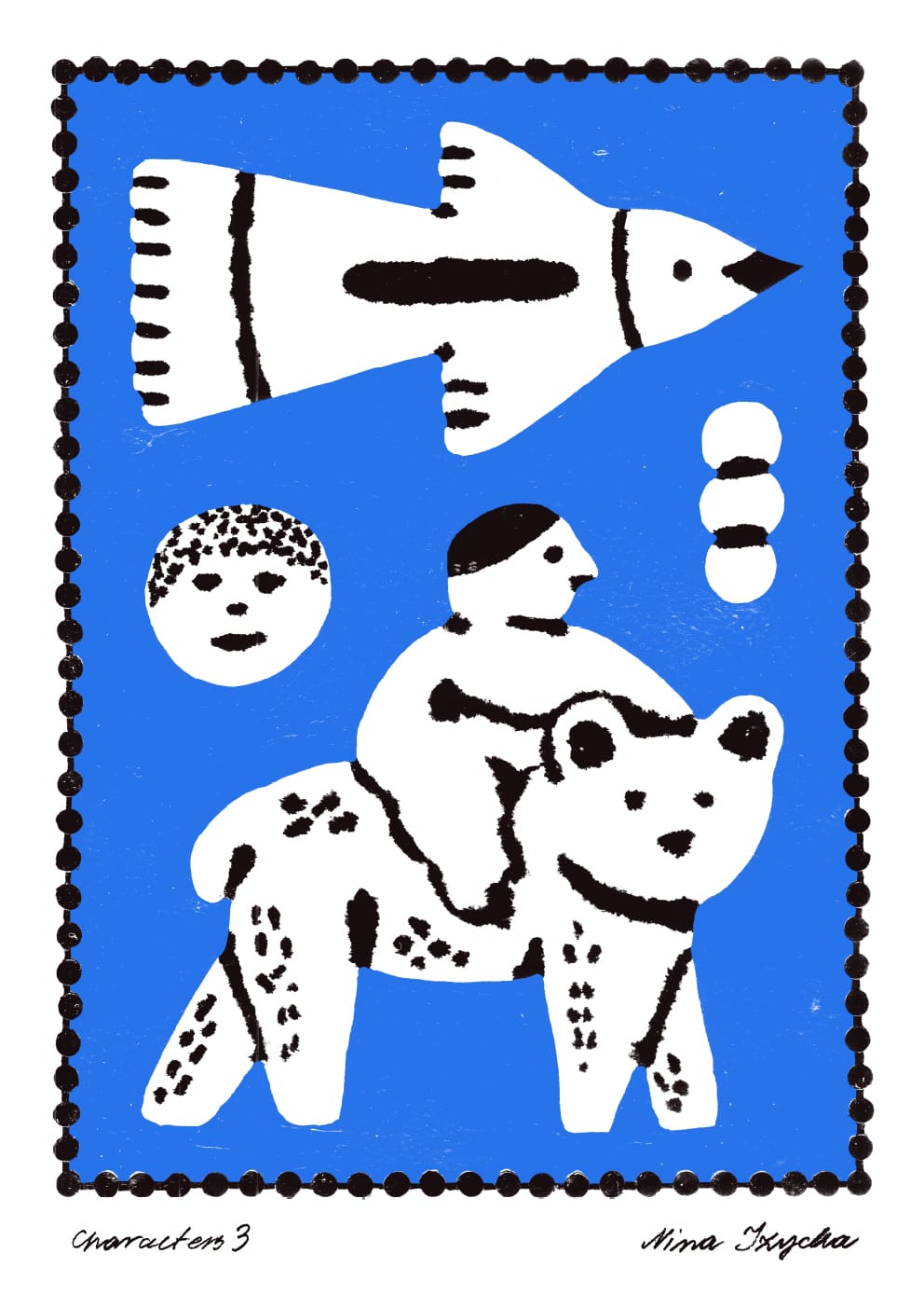The Poster Club Characters 03 Poster A4 Tiermotiv