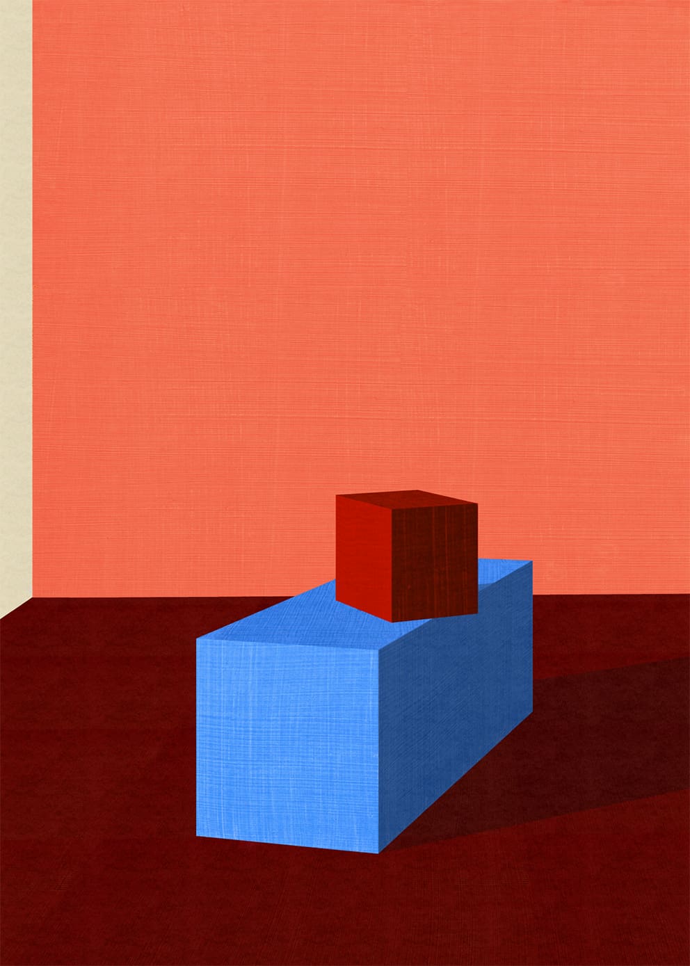 The Poster Club Cubes Leinwand 50x70 Grafik Eiche