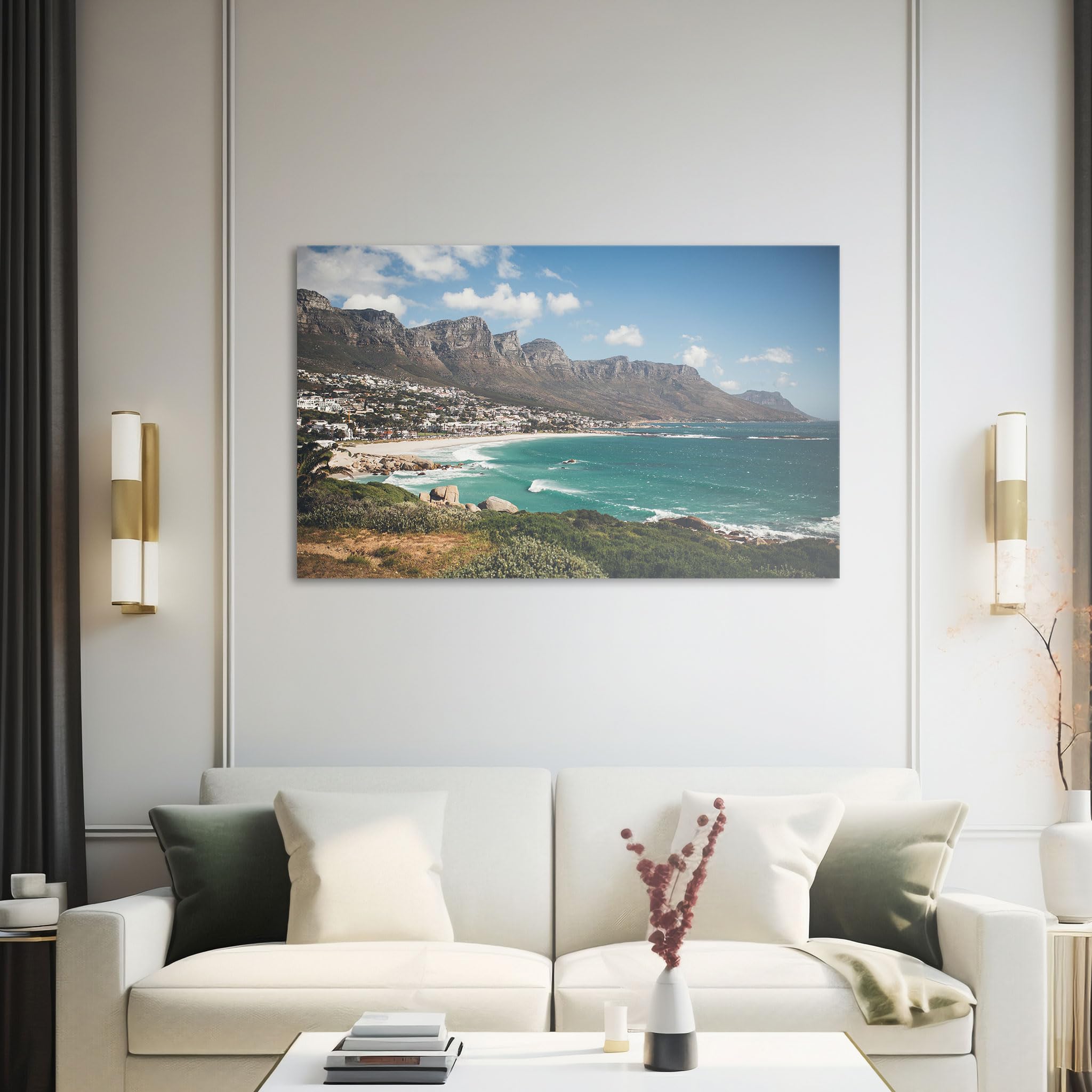 Hustling Sharks Küste unter weitem Himmel Wandbild 30x40 cm