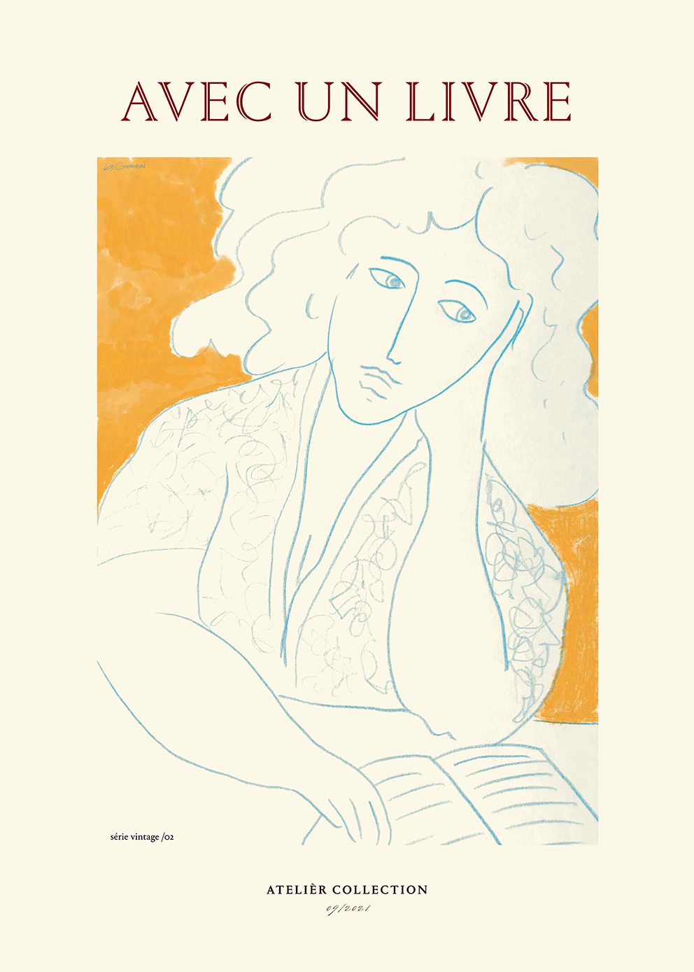 The Poster Club Avec Un Livre Poster 30x40 cm Orange Gelb