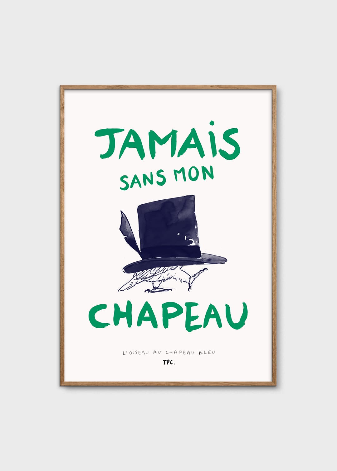 The Poster Club Art Prints L'Oiseau au Chapeau Bleu Poster A4 grün