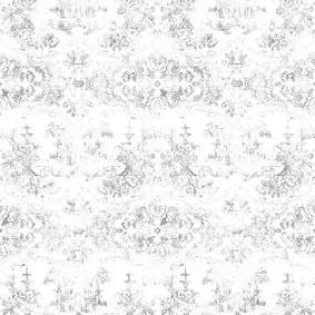 Mineheart Delft Baroque Tapete weiß 70 cm x 10 m
