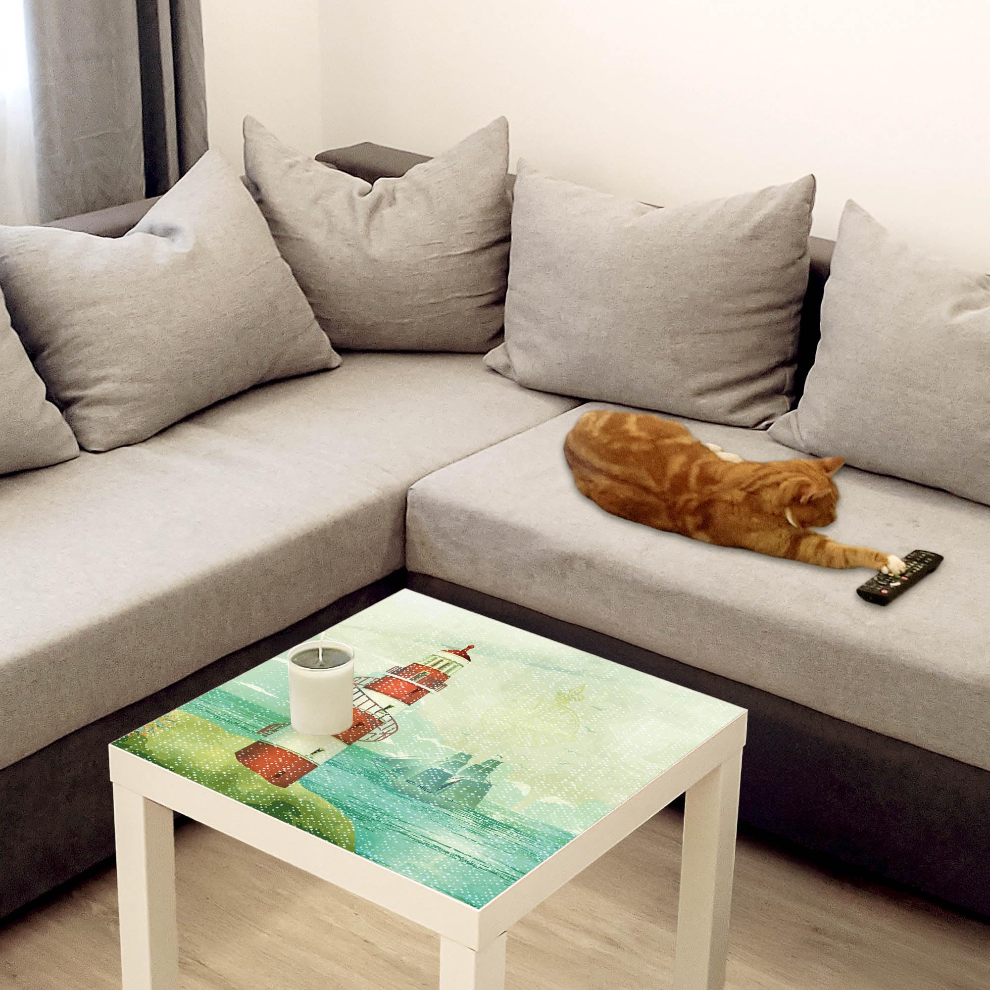 Banjado Möbelfolie Tischfolie Alter Leuchtturm 55x55 cm