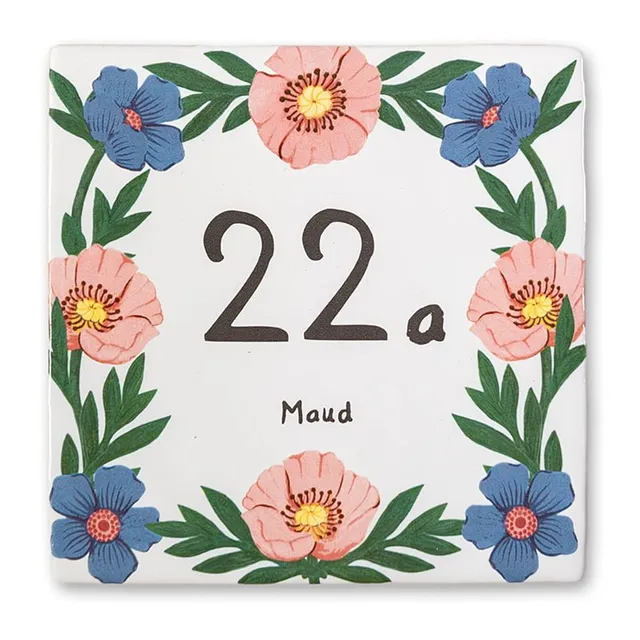 Storytiles Delft Blue Klaprozen Hausnummer Wandfliese Mohn