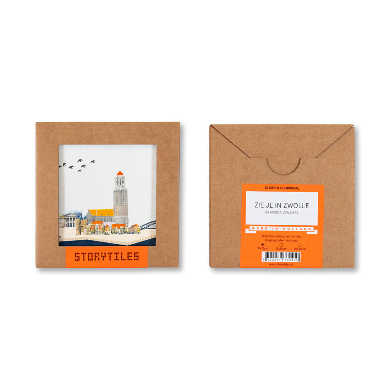 Storytiles Delft blue Zie je in Zwolle Fliese S 10x10 cm Stadtmotiv