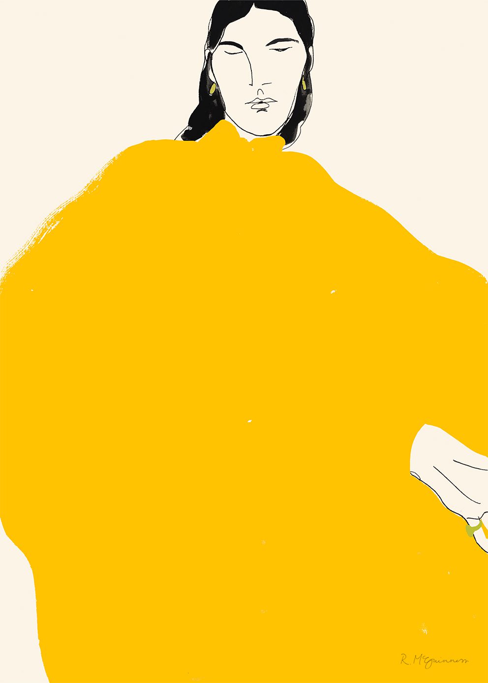 The Poster Club Art Prints Yellow Dress Poster A4 Gelb
