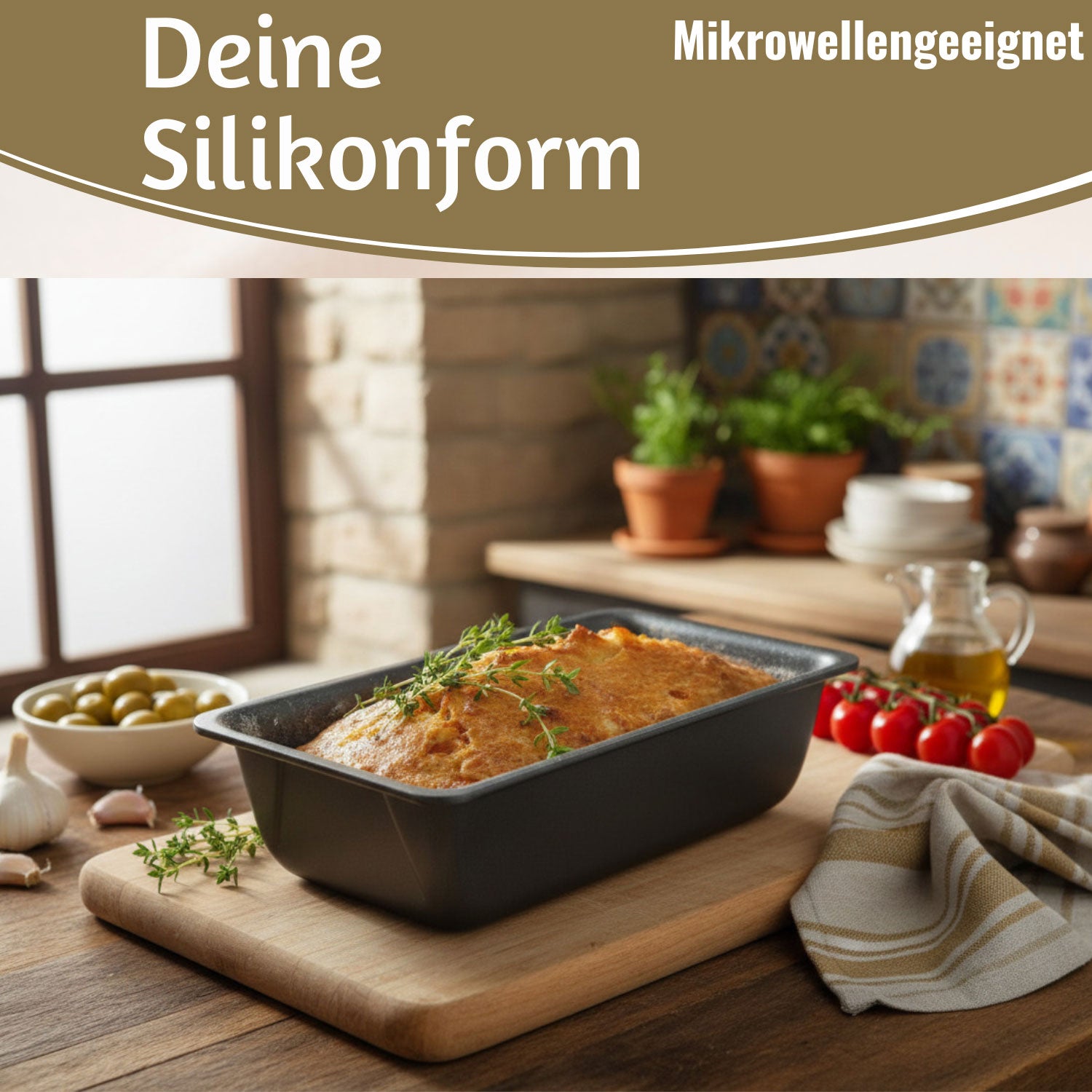 LS-LebenStil Küche & Haushalt Königskuchenform Silikon 25cm Grau