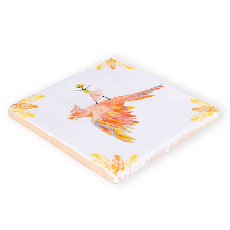 StoryTiles Delft Blue Paradijsvogel Fliese S 10x10 cm Vogel