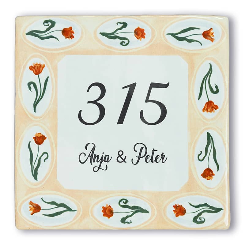 Storytiles Delft blue Garden Flowers Fliese 10x10 cm Hausnummer