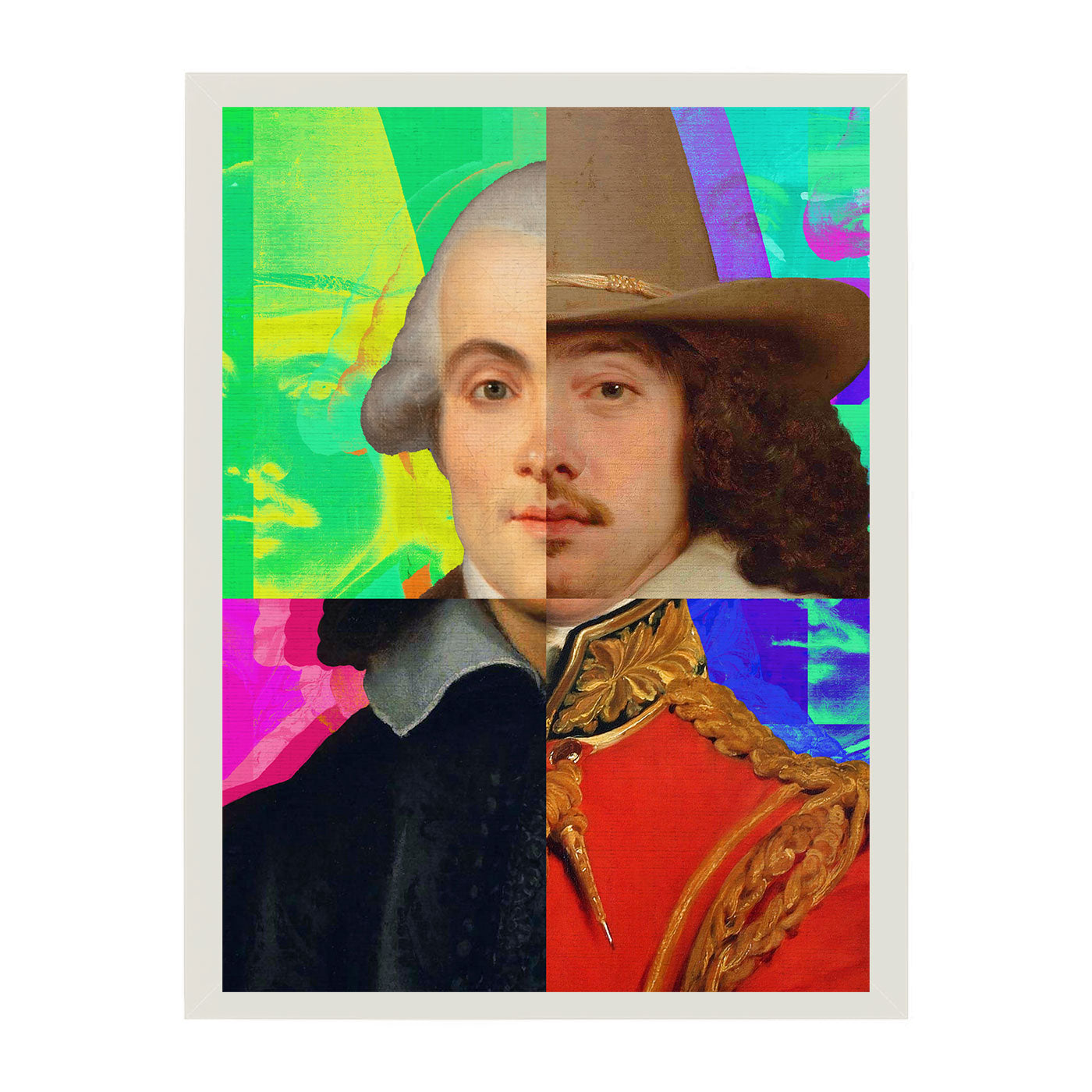Mineheart Gentleman Puzzled Portrait Poster Rot Gold 40x50cm