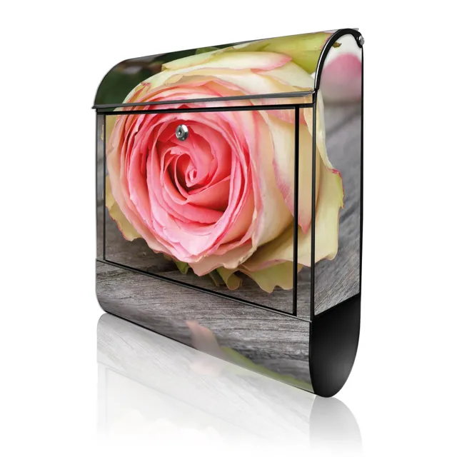 Banjado Briefkasten 38,5x46,5cm Stahl Rosa Rose Zeitungsfach