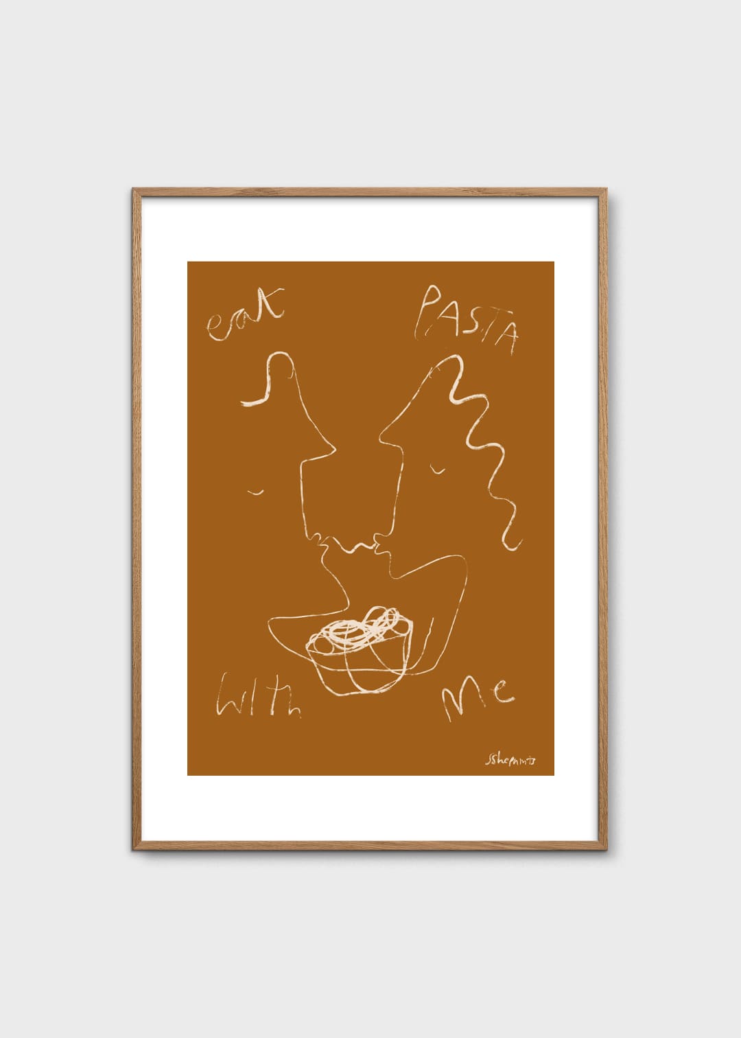The Poster Club Eat Pasta Poster 30x40 cm braun