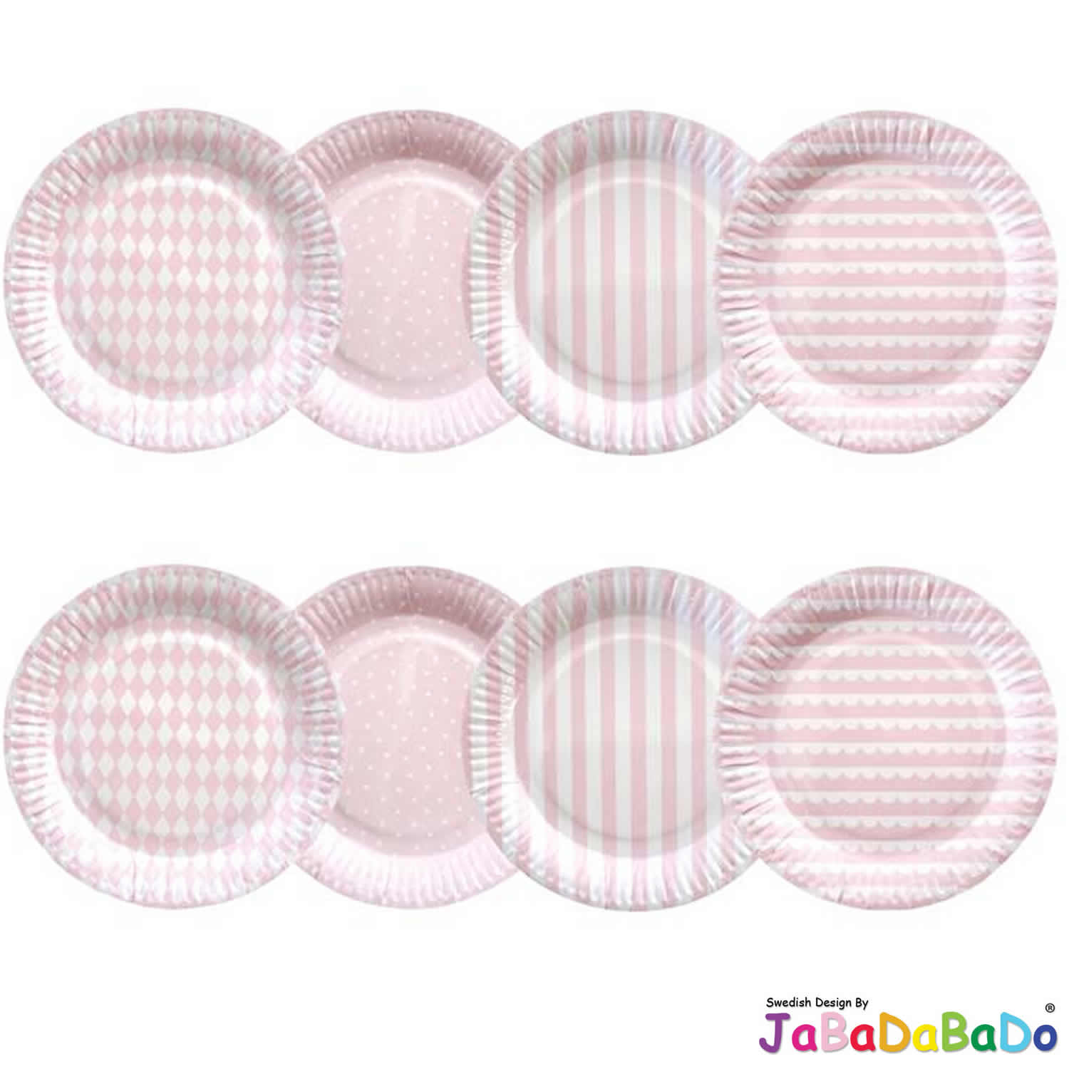 JaBaDaBaDo Z17177 Pappteller Rosa 23cm 8er Set
