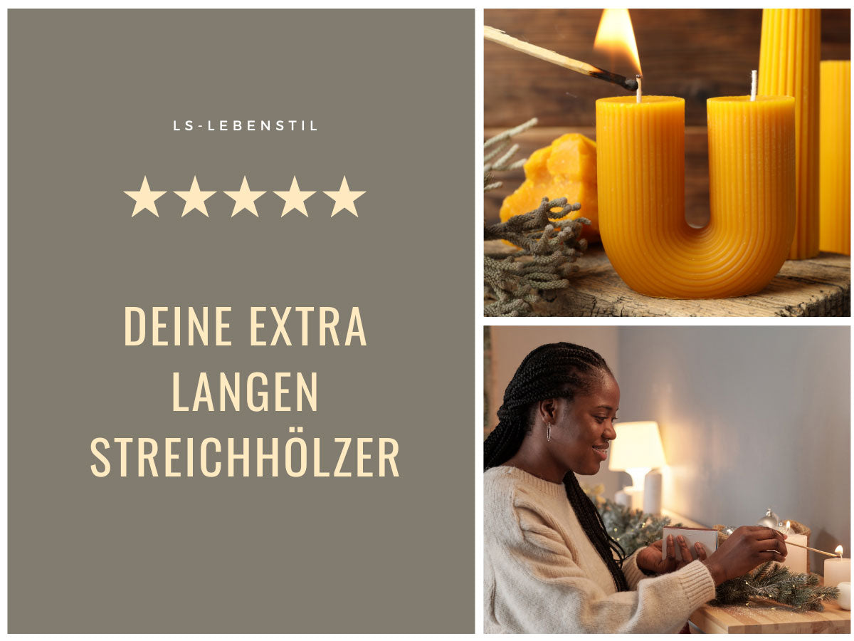 LS-LebenStil Möbel & Wohnen XL Streichhölzer 10cm Weihnachten 2er-Set