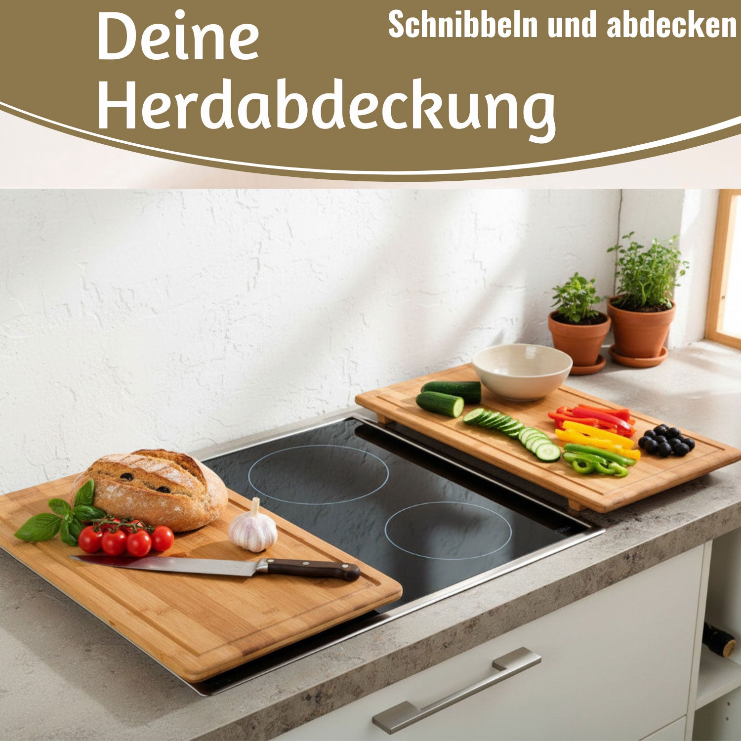 LS-LebenStil Küche & Haushalt Schneidebrett Bambus 50x28cm