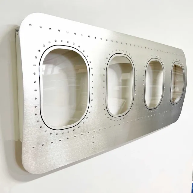 aircraftwindows Aircraft Windows 4er Flugzeugfenster Wanddeko Tannenholz
