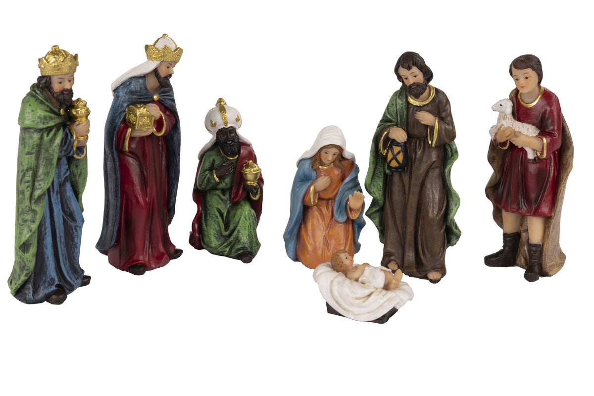 LS-LebenStil Krippenset 7 Figuren 12cm Krippenfiguren handbemalt