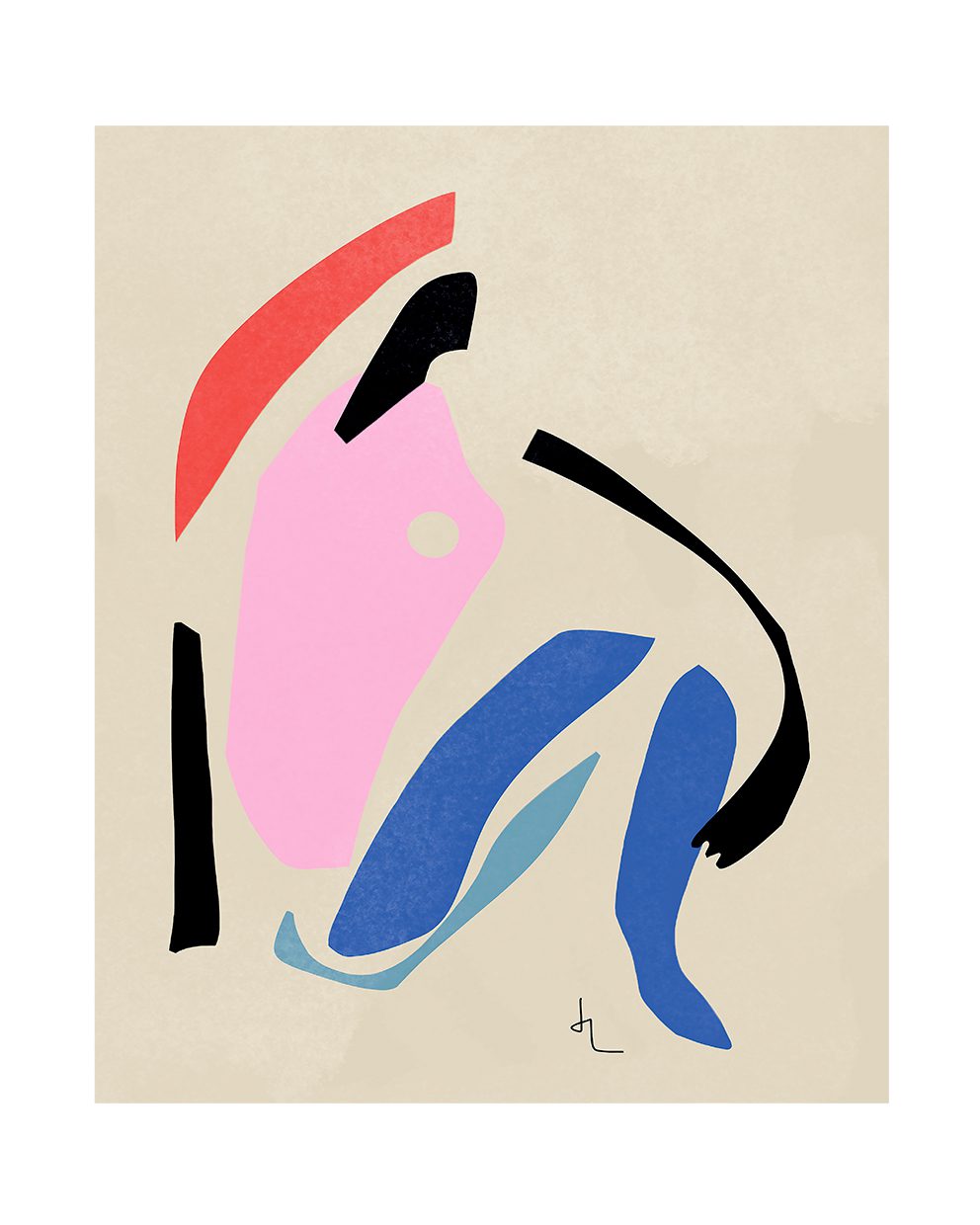 The Poster Club Pink Lady Poster 30x40 cm Blau Rosa