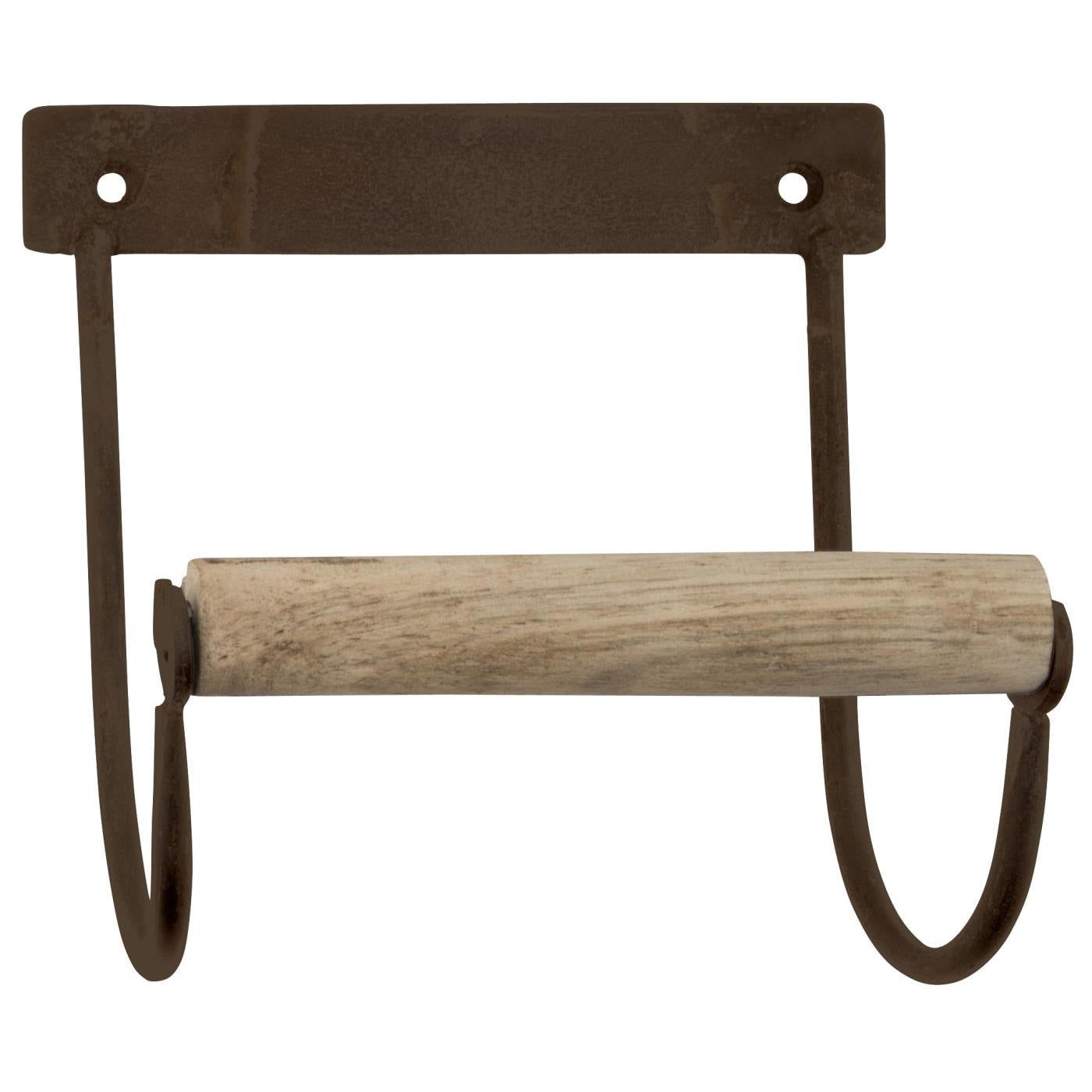 LS-LebenStil Altum Toilettenpapierhalter Bronze 14cm Metall Holz