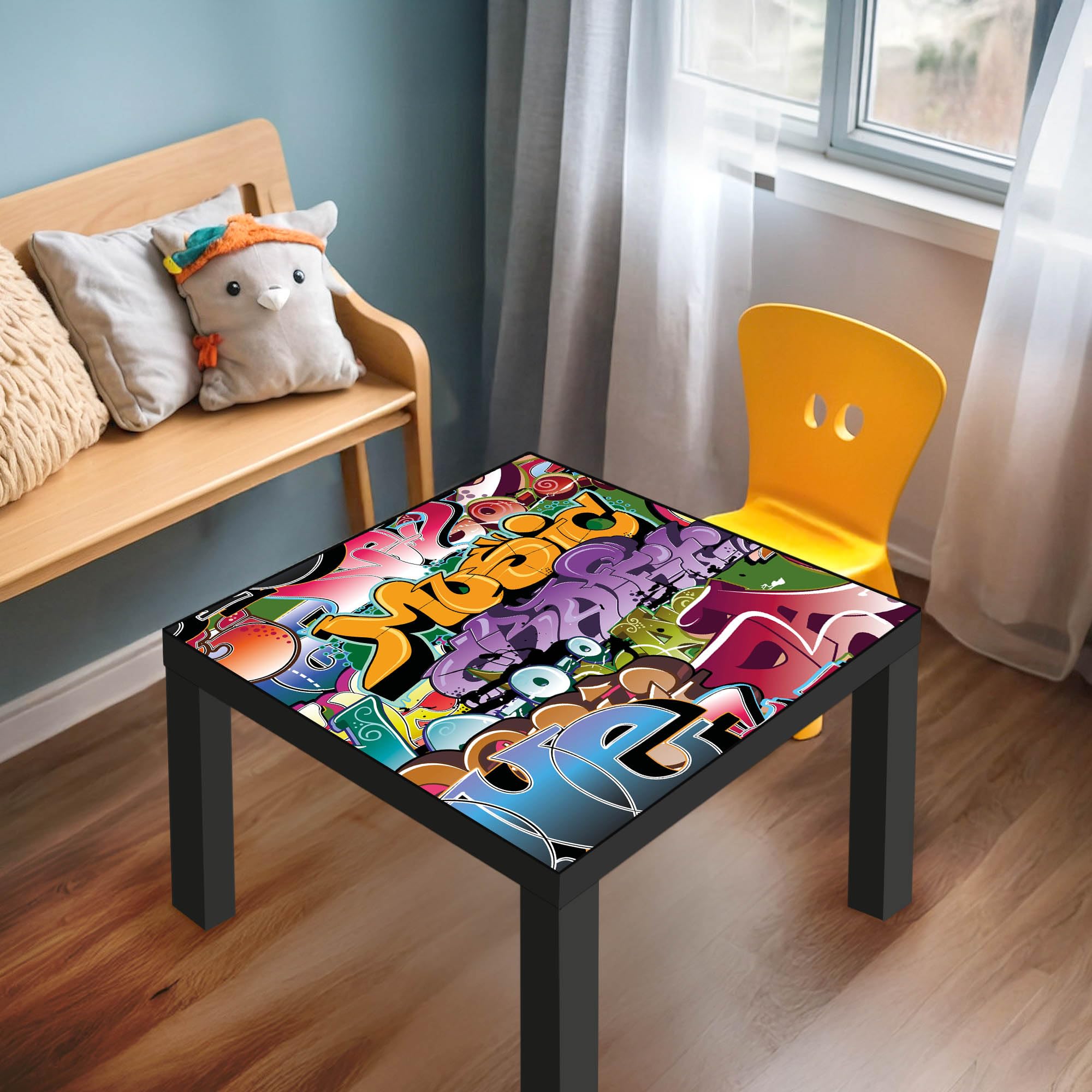 Banjado Möbelfolie Graffiti Tischfolie 55x55 cm selbstklebend
