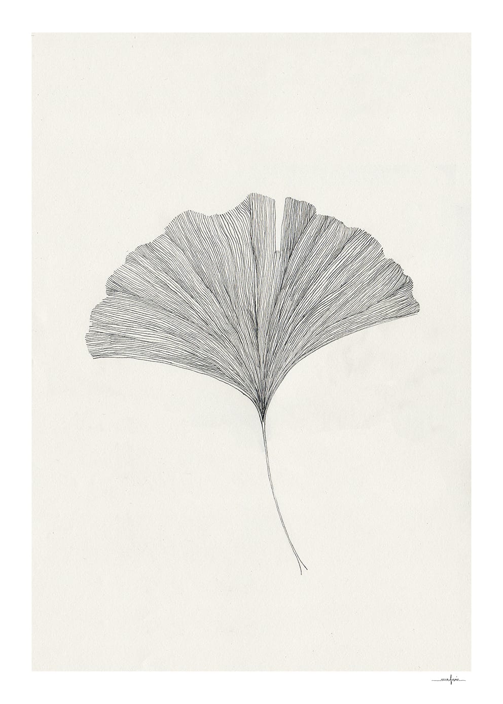 The Poster Club Ginkgo Leaf Poster 30x40 cm beige Botanik