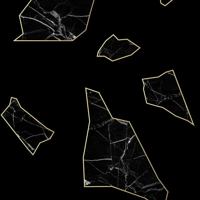 Mineheart Wallpaper Marble Fragment Tapete Schwarz Vlies