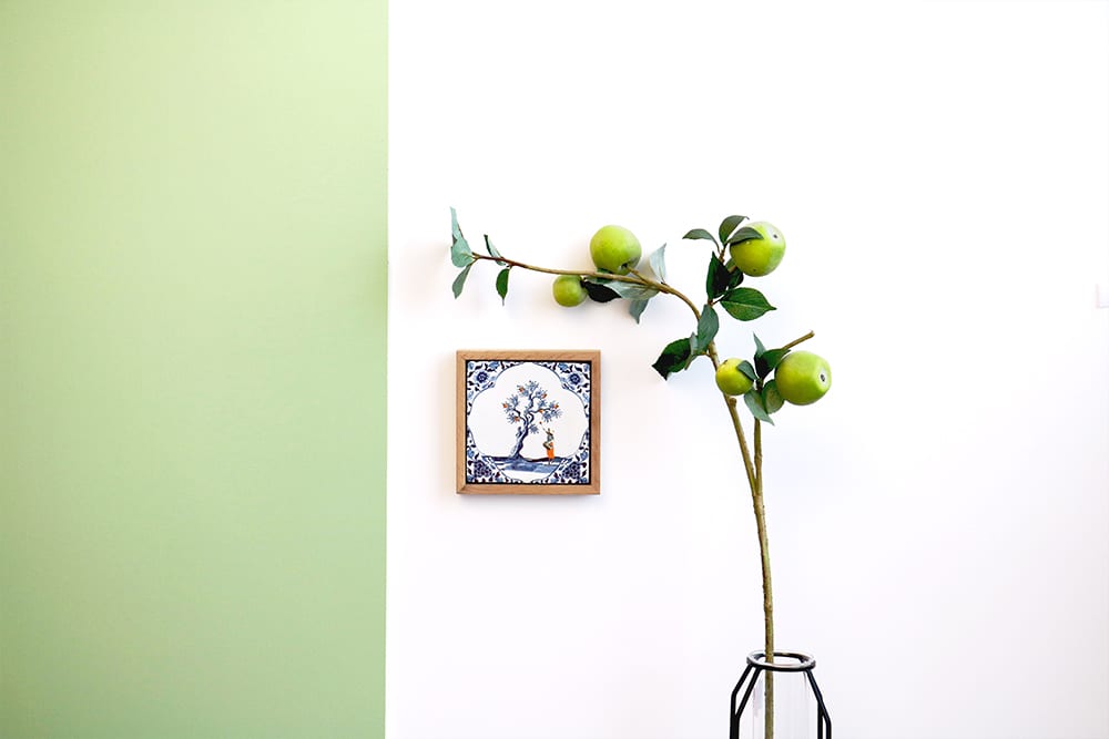 Storytiles Delft Blue Pluk de dag Wandfliese S 10x10 cm Apfel