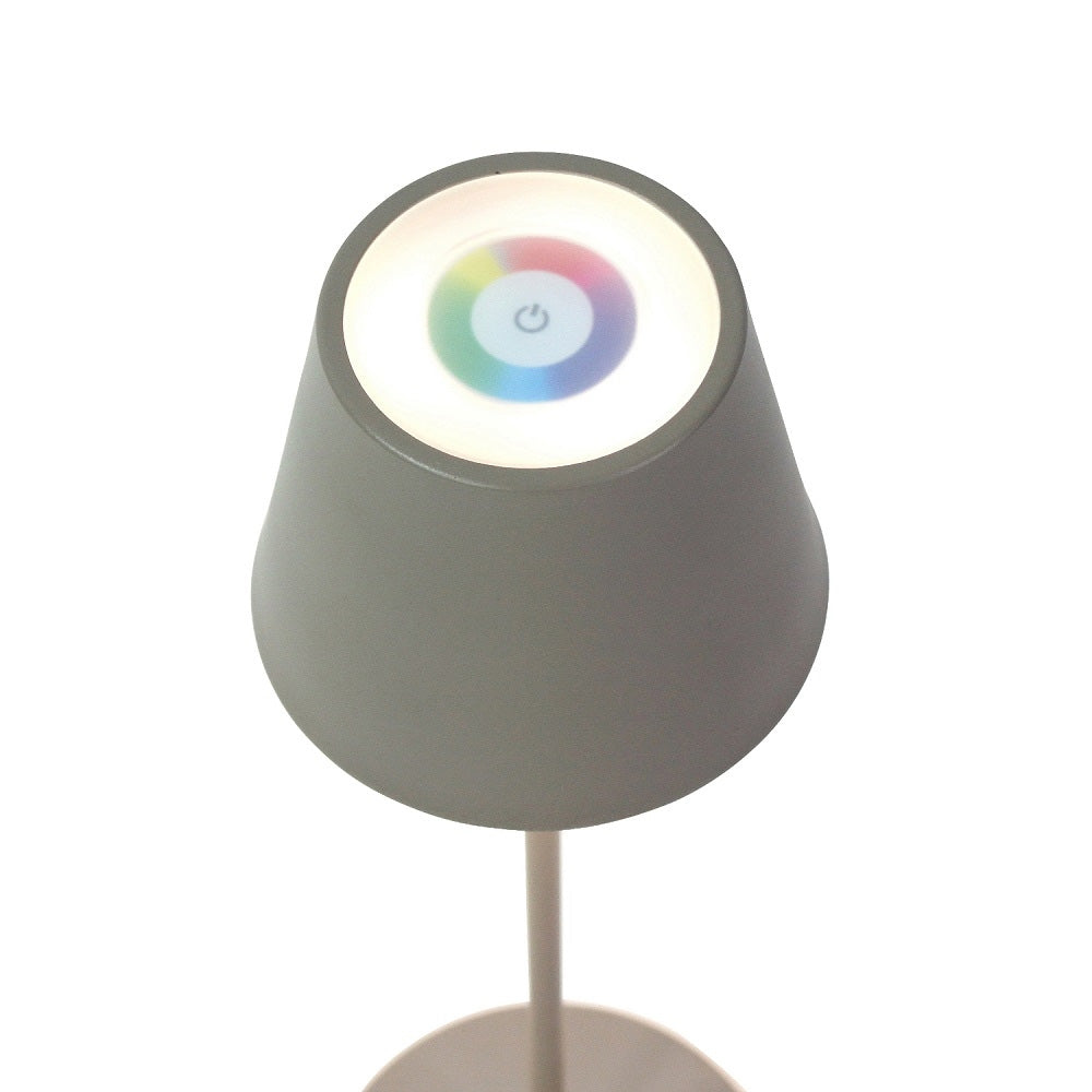 LS-LebenStil Ribe LED Tischlampe Taupe 38cm RGB Akku
