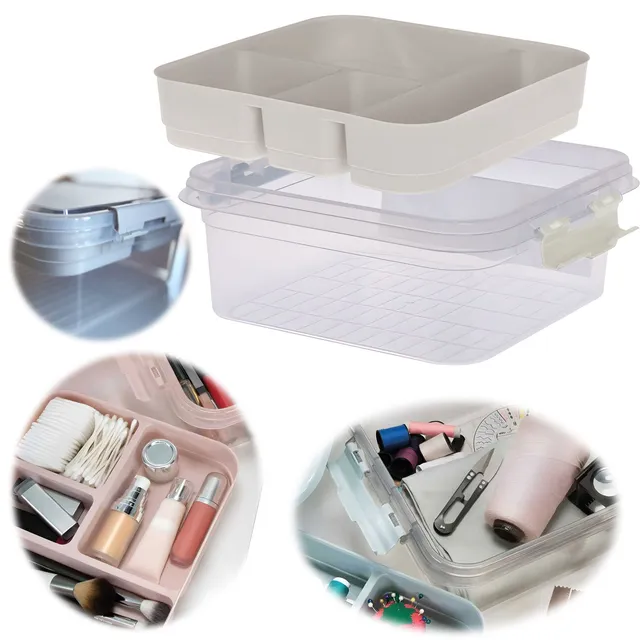 LS-LebenStil Sortierbox Aufbewahrungsbox 26cm beige