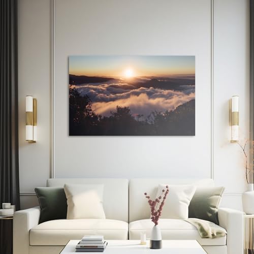 Hustling Sharks Wandbilder Sonnenaufgang über den Wolken 40x30 Bild