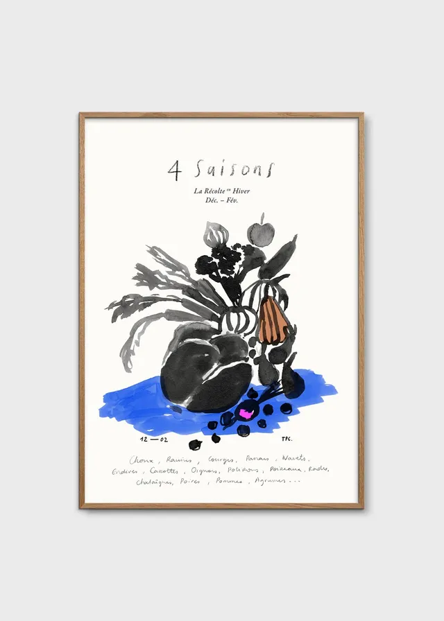 The Poster Club Art Prints L'Hiver Poster A4 blau schwarz