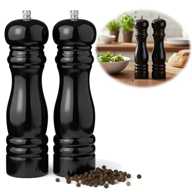 Ib Laursen Salz- und Pfeffermühle Set Holz schwarz 21cm