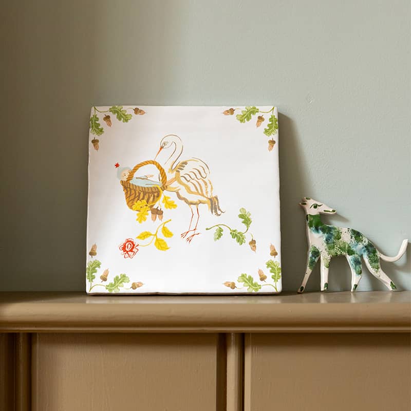 StoryTiles Delft Blue Welkom lief kindje Fliese 10x10 cm Baby