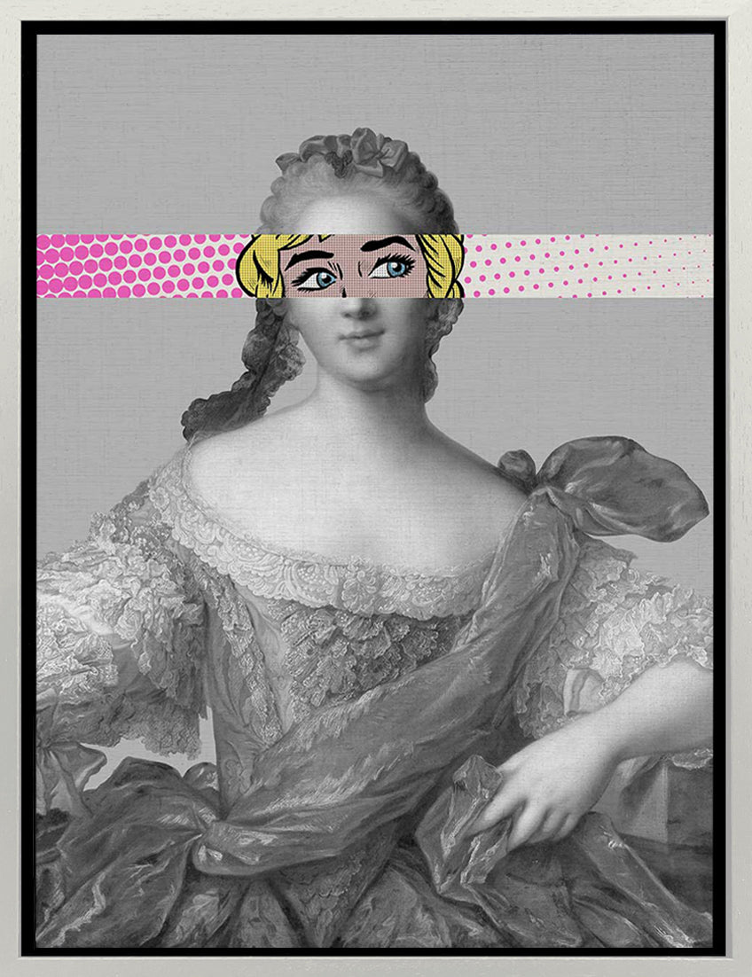 Mineheart Pop Portrait Gentildonna Wandbild rosa 40 x 50 cm