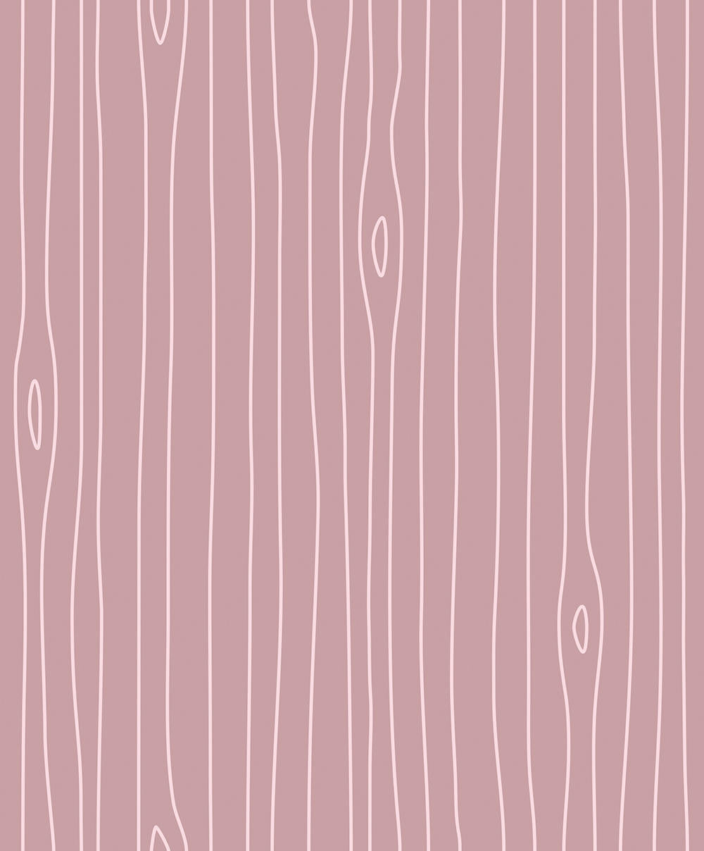Mineheart Outline Tapete Pink Holzmaserung 10m Pastell