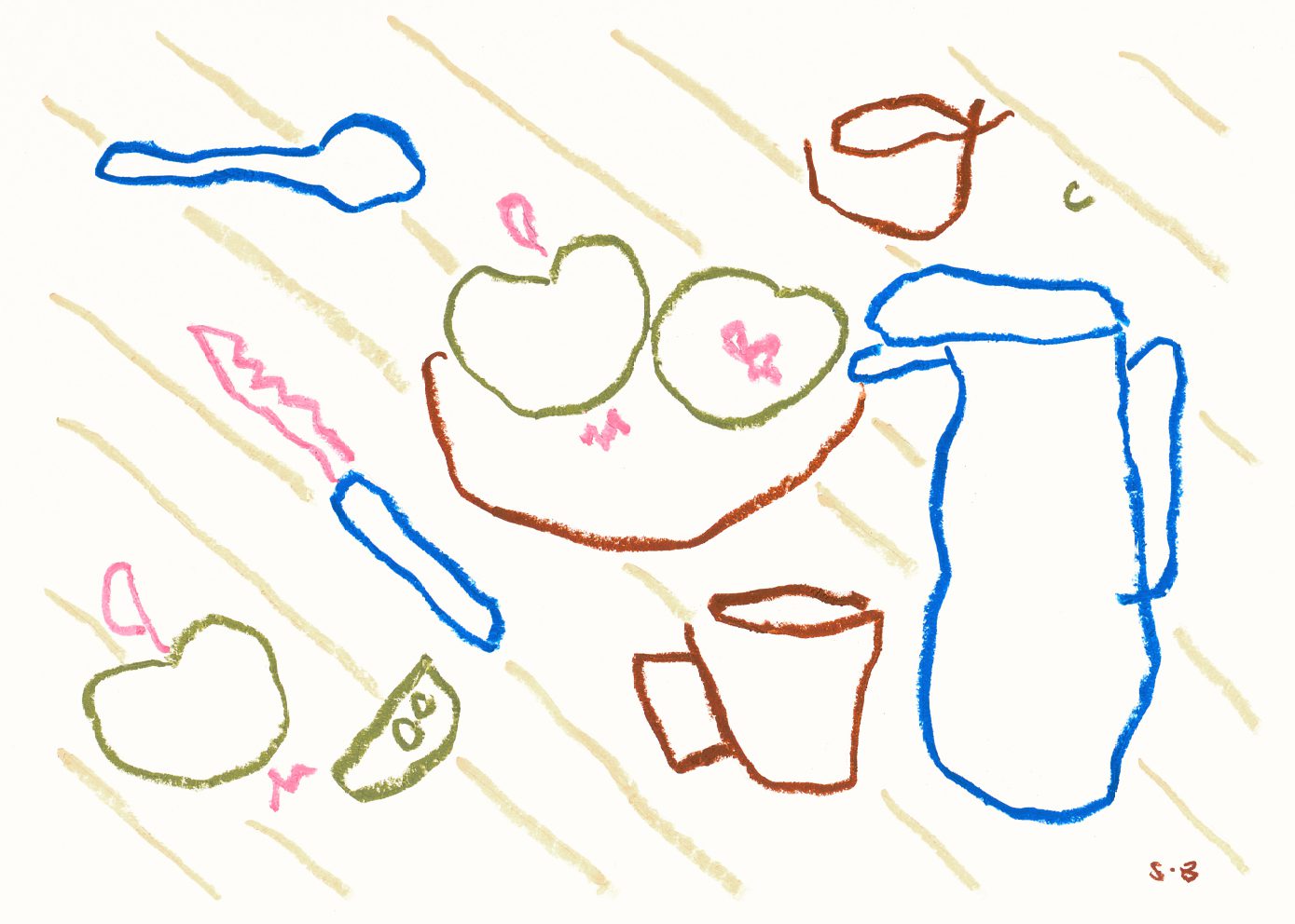 The Poster Club Art Prints Tea Time Poster 30x40 blau