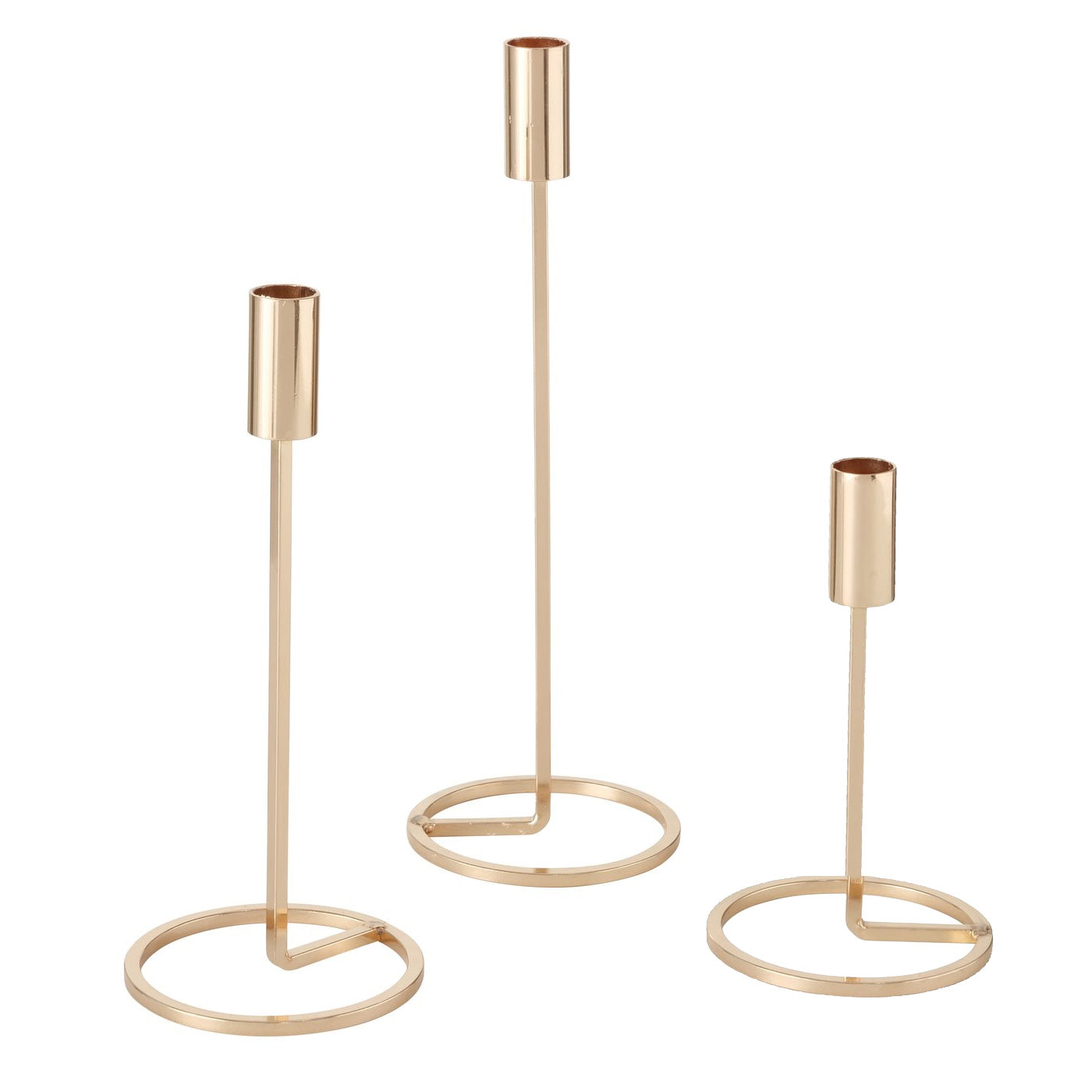 LS-LebenStil Kerzenständer Gold 20-32cm 3er Set Metall