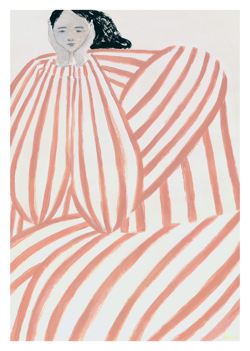 The Poster Club Still Waiting Kunstdruck A4 Beige-Rosa