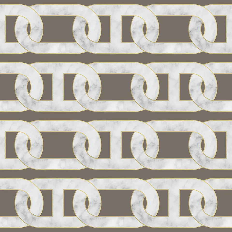 Mineheart Chain Wallpaper Tapete Grau Vlies 52cm x 10m