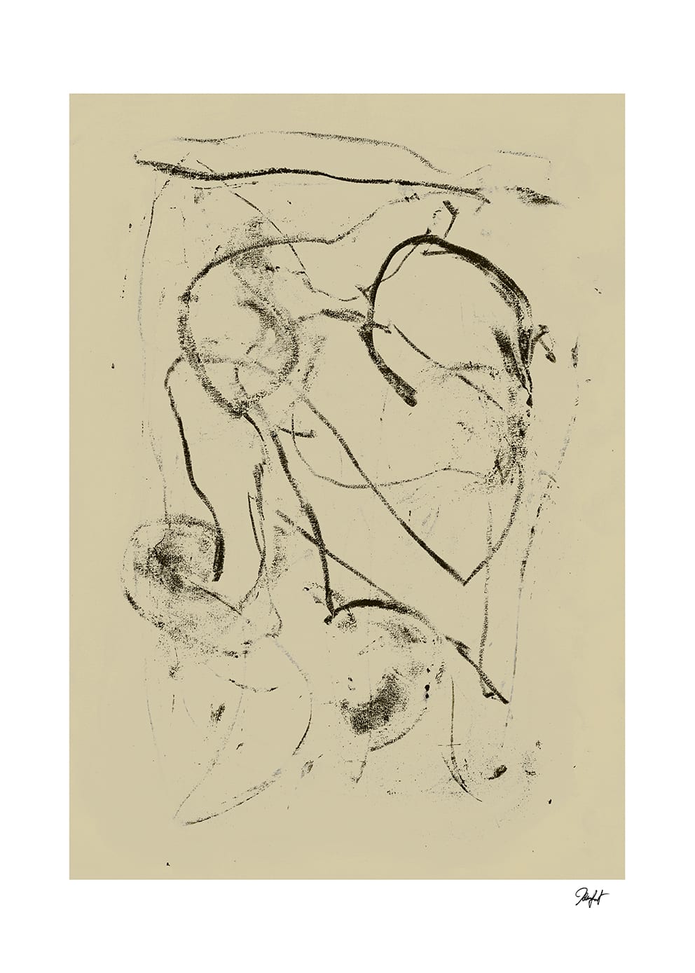 The Poster Club Abstract Thought Poster 30x40 cm Beige