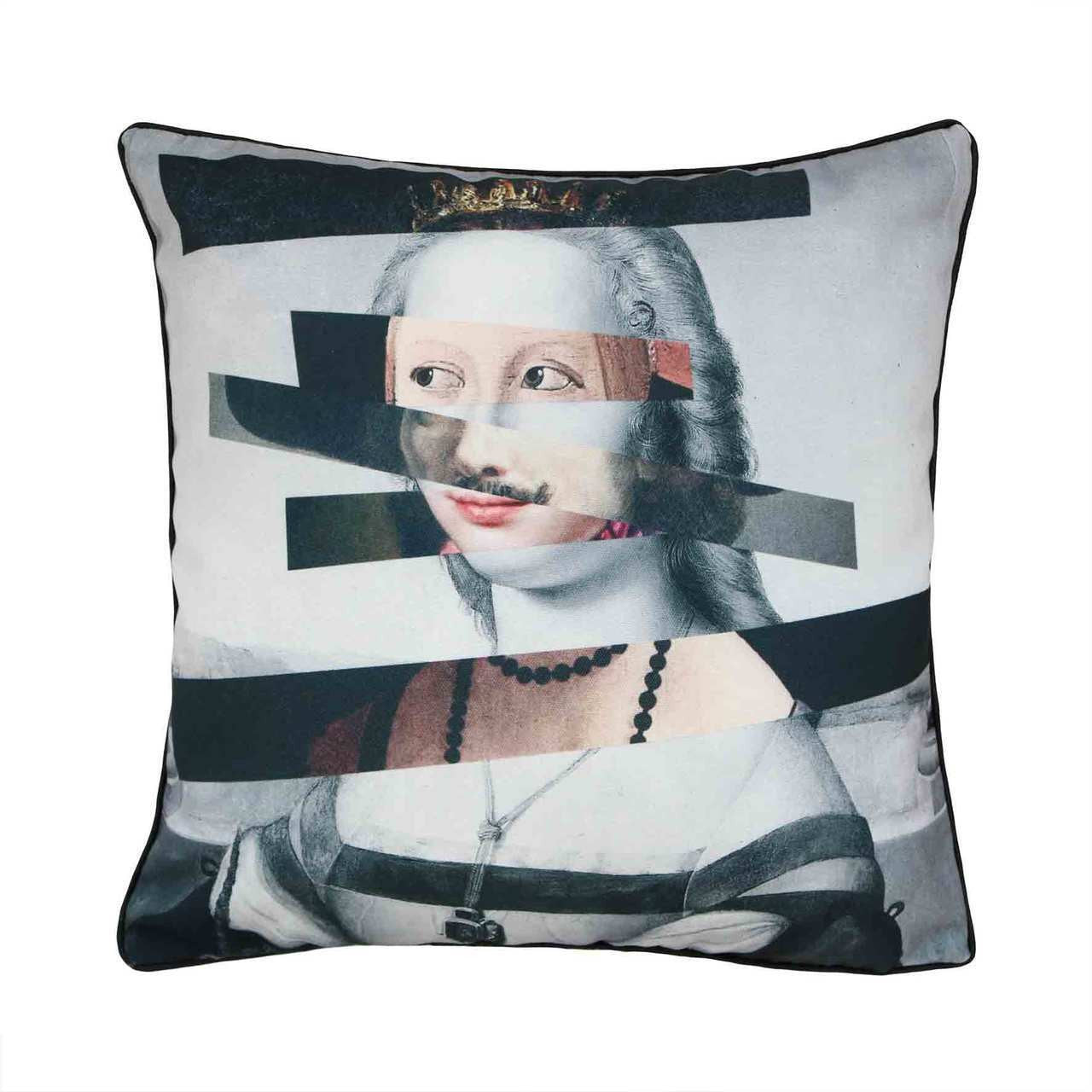 Mineheart Patch Ritza Kissen 45x45 cm Collage Schwarz