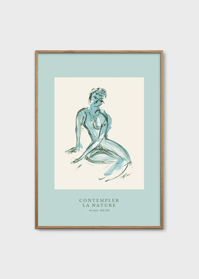 The Poster Club Art Prints Contempler la Nature Poster 30x40 blau