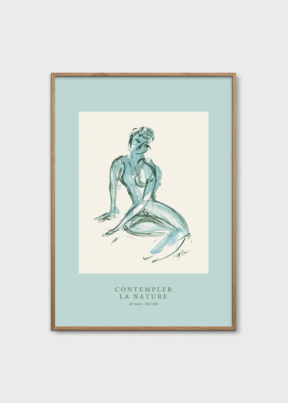 The Poster Club Art Prints Contempler la Nature Poster 30x40 blau