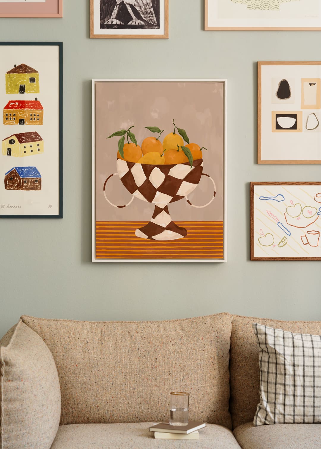 The Poster Club Lemons & Oranges in Checkered Vase Poster 30x40