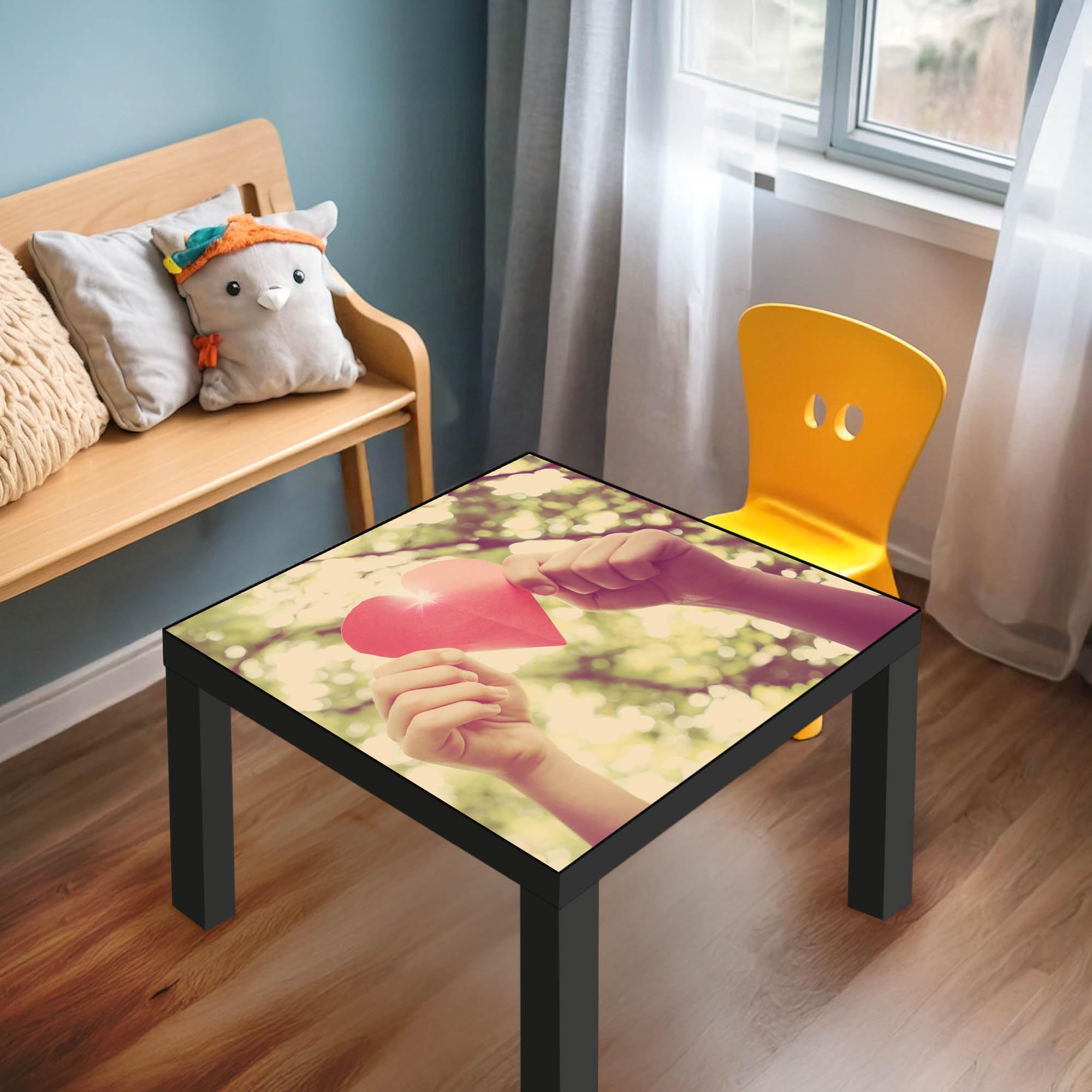 Banjado Möbelfolie Tischfolie Papierherz 55x55 cm selbstklebend