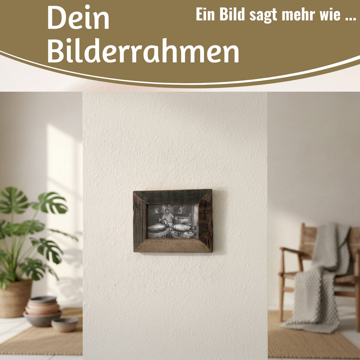 LS-LebenStil Möbel & Wohnen Bilderrahmen 10x15cm Braun Streetwood Holz
