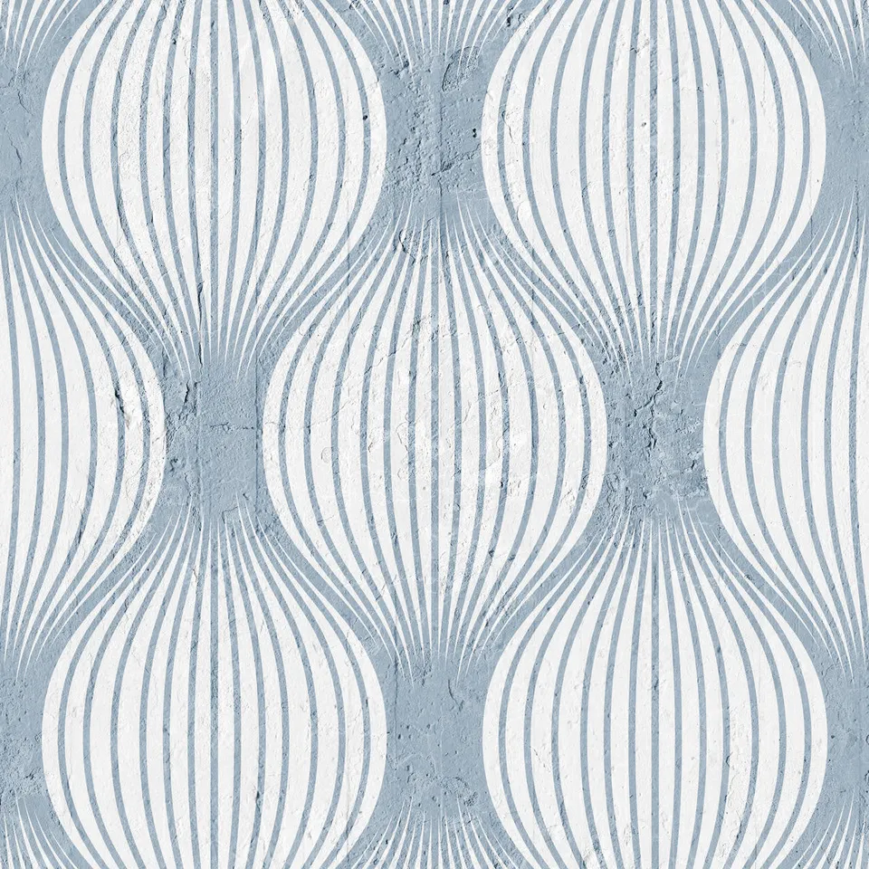 Mineheart Navy Geometric Bulbs Tapete Blau A3 Muster
