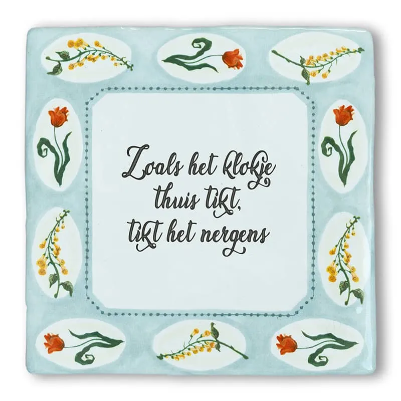 StoryTiles Delft Blue Garden Flowers Fliese 10x10 cm Text