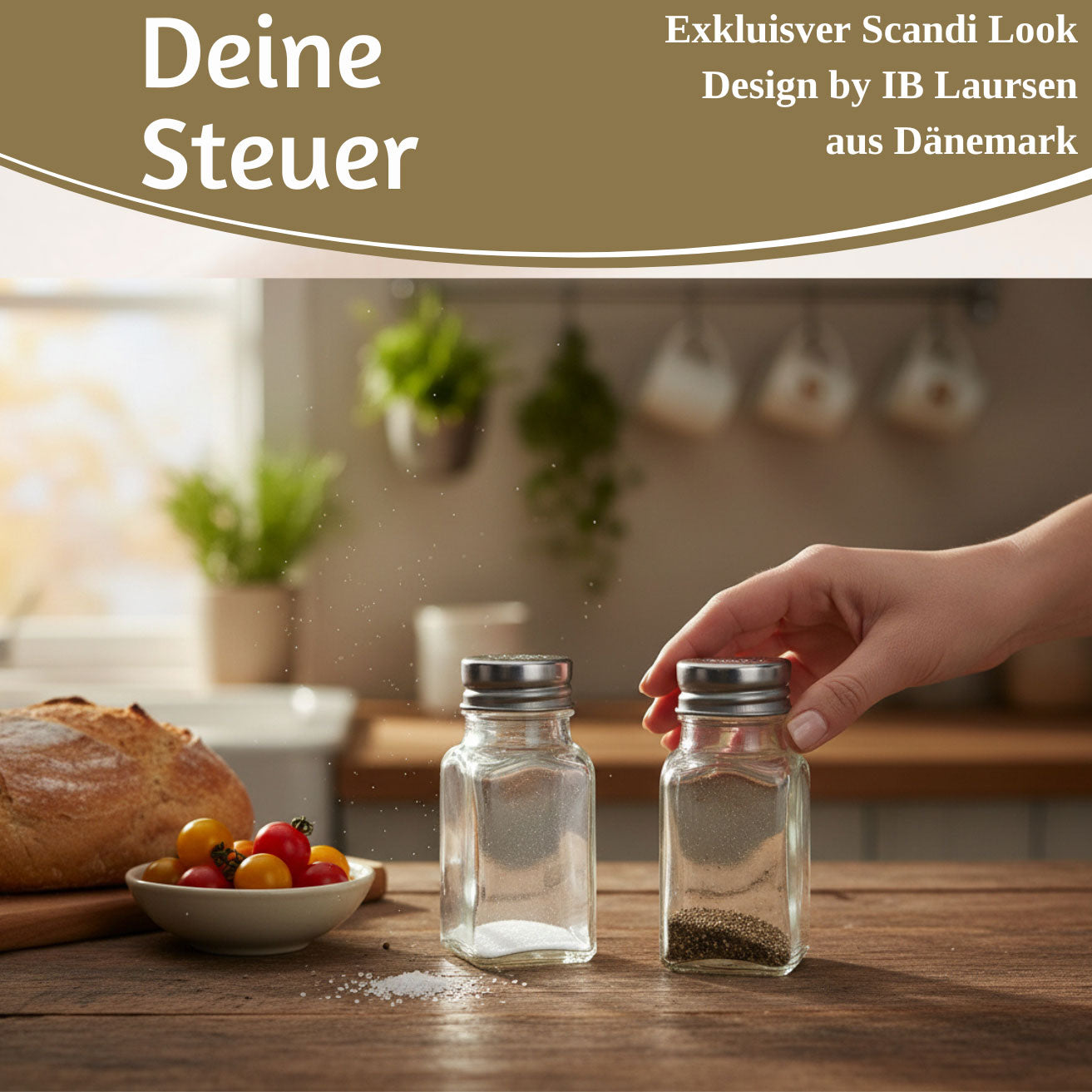 LS-LebenStil Küche & Haushalt Salzstreuer Pfefferstreuer Glas 10cm 2er